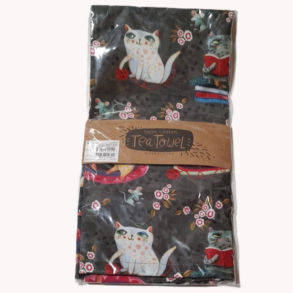 Enesco - Crazy Cats Tea Towel - Michelle Allen